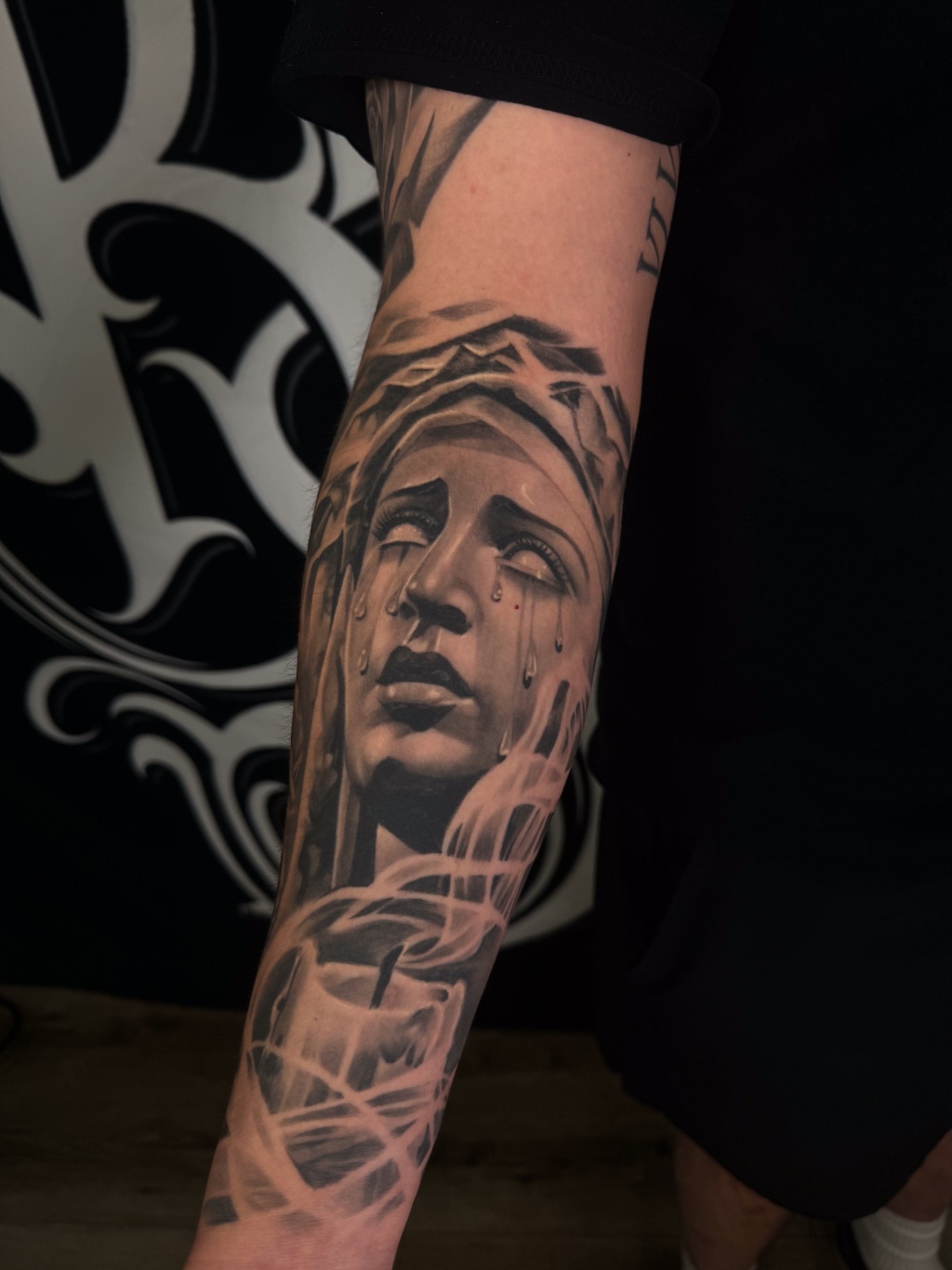Black and grey realism tattoo by Scrappy 2